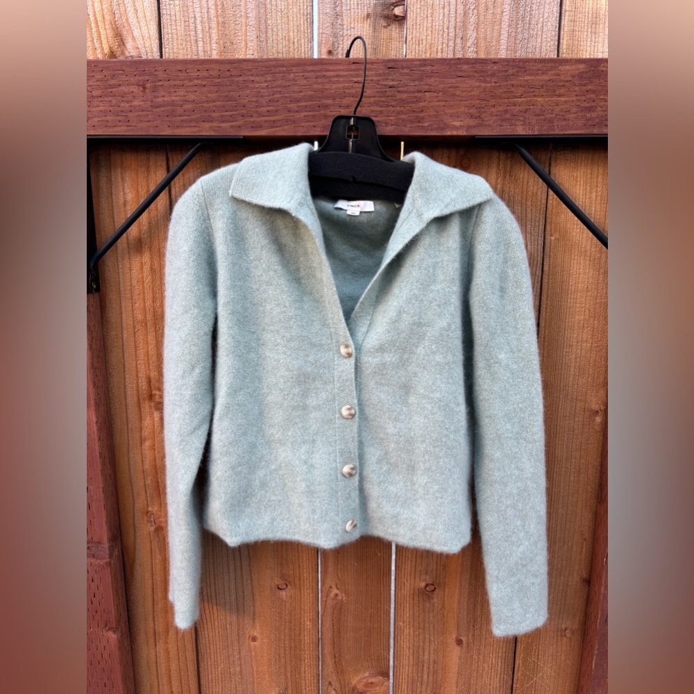 Vince Plush Cashmere Polo Cardigan
